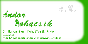 andor mohacsik business card